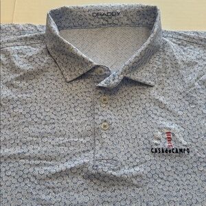 B. Draddy Sport Performance Golf Polo Blue Print Casa de Campo XL Stretch